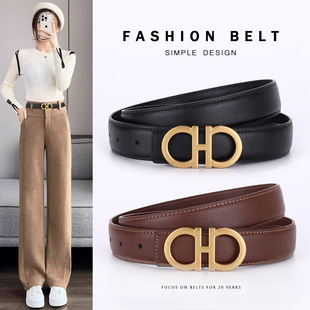 带时尚 官网皮带女士新款 牛仔裤 饰裙子休闲百搭细款 百搭 真皮腰带装