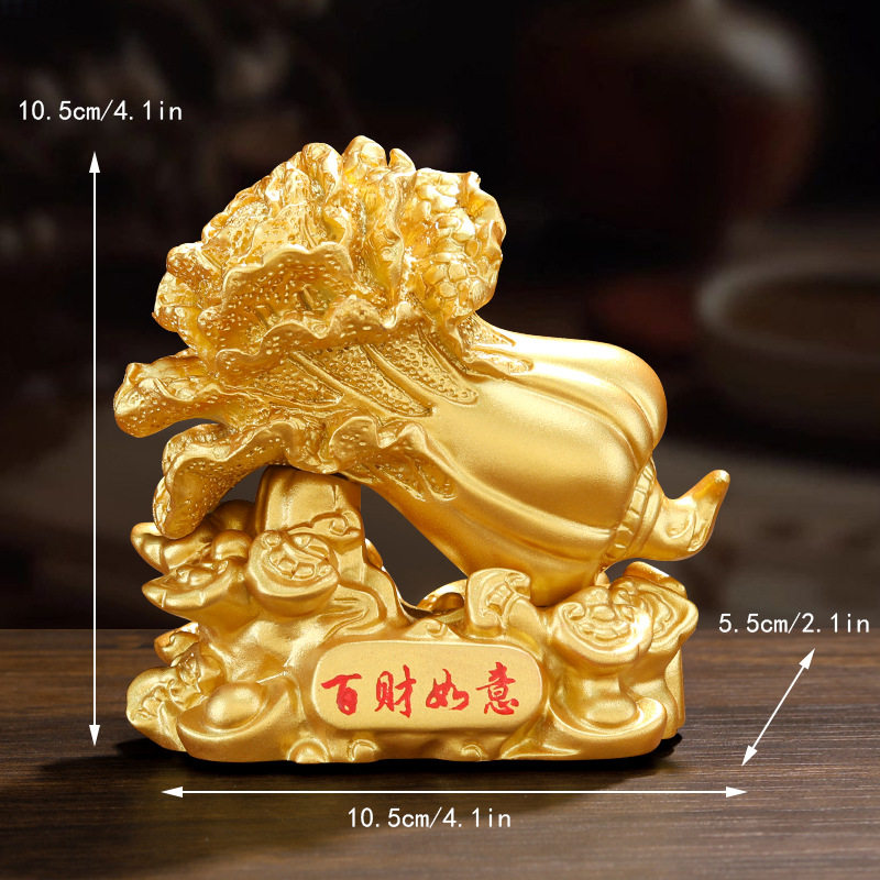 百财如意玉白菜摆件财运八方来财