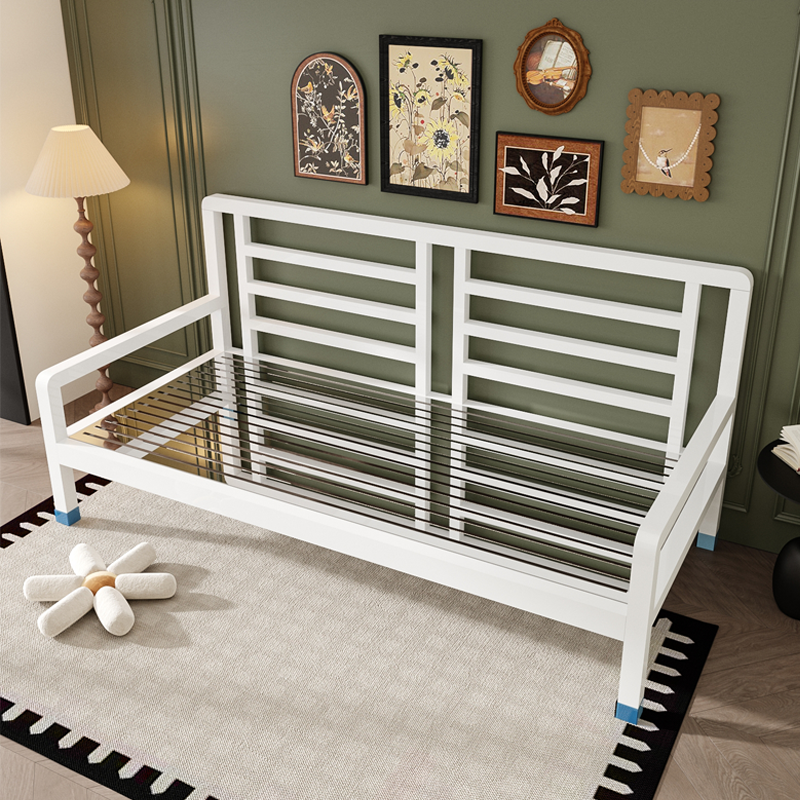 不锈钢沙发床加厚环保小户型家用客厅沙发椅长椅三人位双人非铁艺