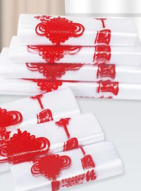 家用一次性通用外卖超市购物用白色好用中国结塑料袋手提背心式袋