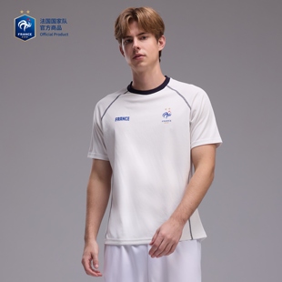 【官方正版】法国国家队丨白色短袖T恤夏季简约舒适百搭深色领口