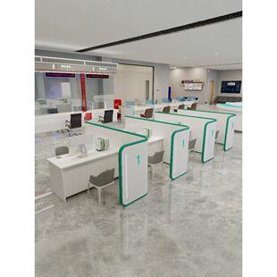 银行前台志愿者服务台柜台咨询导览台国家电网业务台非现金接待桌