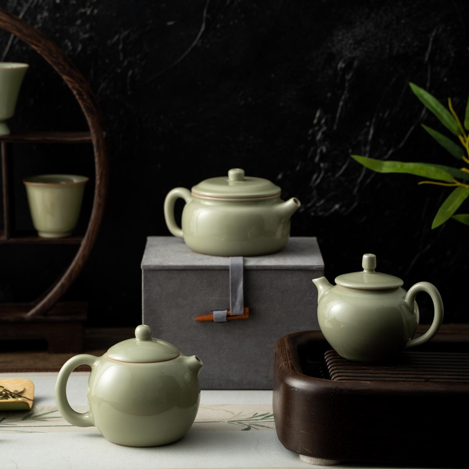 玉堂窑茶具主人杯泡茶壶集思壶西施壶德钟 钟壶陶瓷品茗轻奢