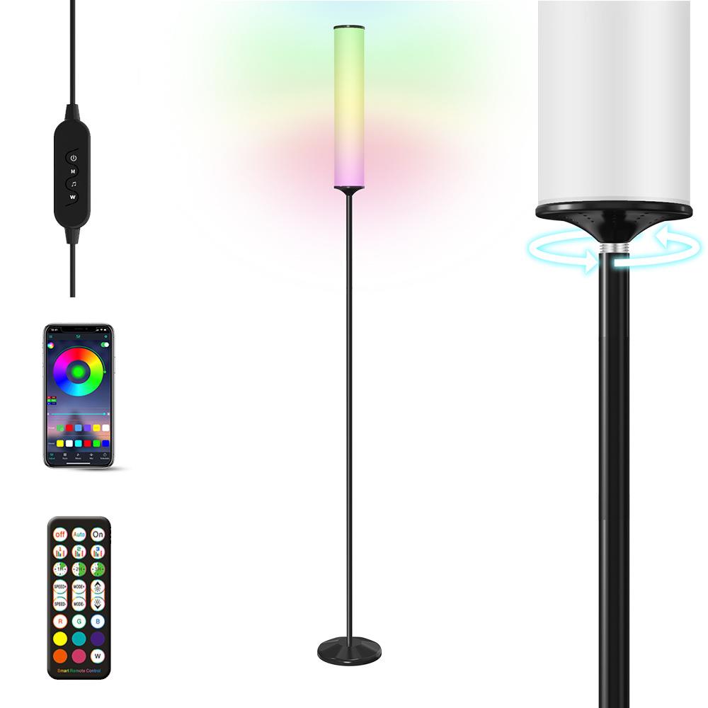 落地筒灯幻彩RGBIC+CCT双白光落地灯360度发光落地灯拾音照明氛围