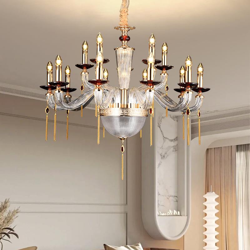法式轻奢水晶吊灯欧式简约客厅灯餐厅灯卧室书房酒店大厅灯饰