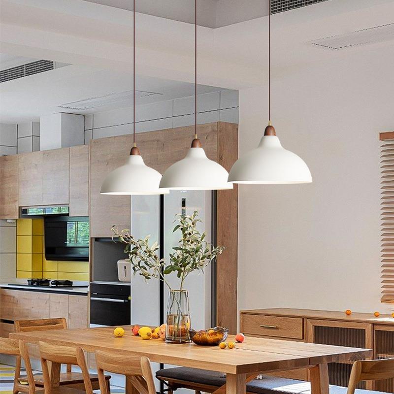 北欧设计师款侘寂风日式原木风灯具茶室餐桌厨房吧台单头餐厅吊灯