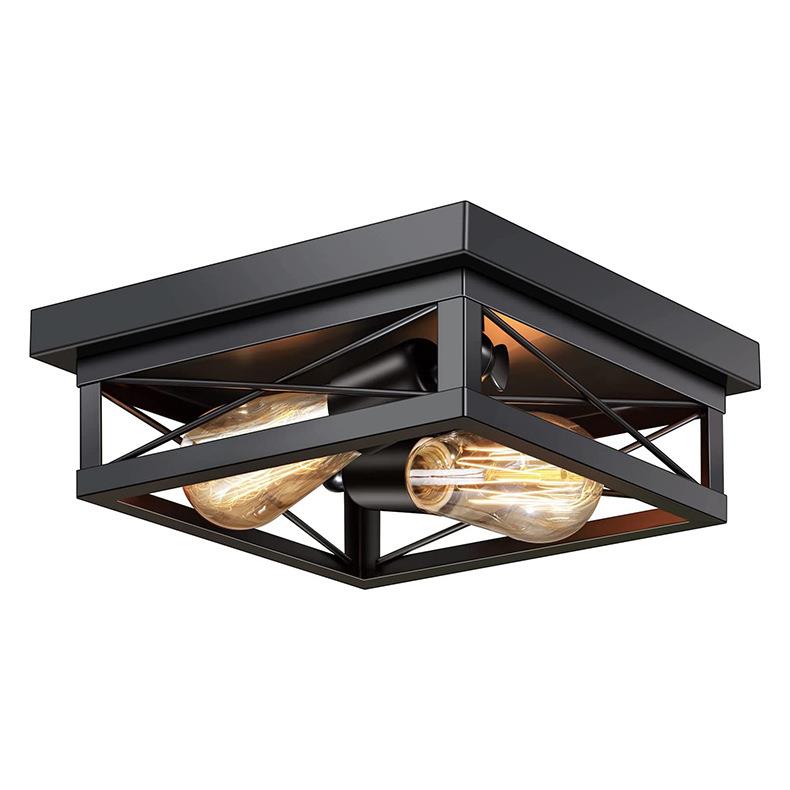 跨境复古美式铁艺吸顶灯卧室客厅书房酒吧咖啡厅工业风个性吊灯