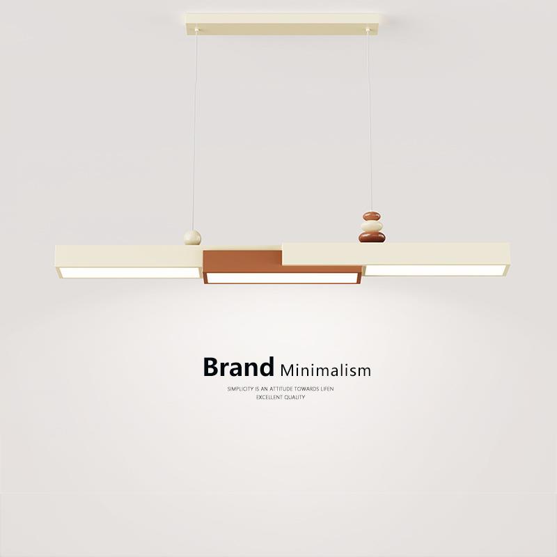 法式奶油风餐厅吊灯现代简约网红设计师美拉德风一字长条餐桌吊灯