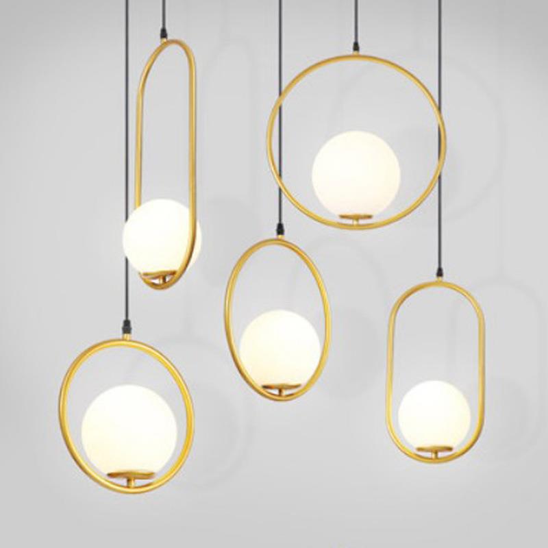 咖啡厅玻璃单头灯个性创意时尚简约轻奢吧台卧室北欧餐厅吊灯圆球
