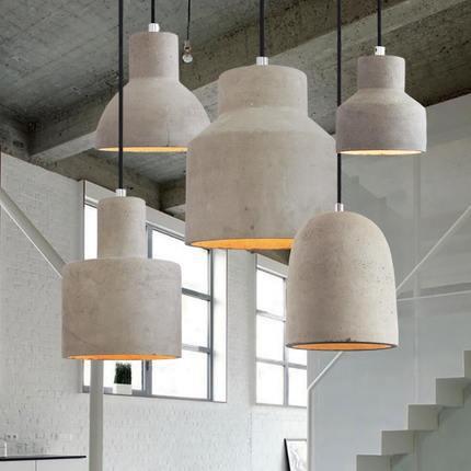 设计师LOFT复古酒吧吧台灯美式创意咖啡厅餐厅吊灯混凝土水泥吊灯