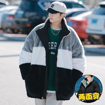 维路雅两面穿羊羔绒棉服男士冬季2024新款加绒加厚棉衣外套
