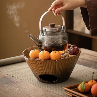 户外围炉煮茶炭炉子炭火茶炉一套碳火侧把茶壶烤茶煮茶器复古家用