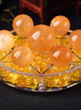 天然黄水晶球七星阵聚宝盆办公室摆件开业礼品家居玄关装饰工艺品