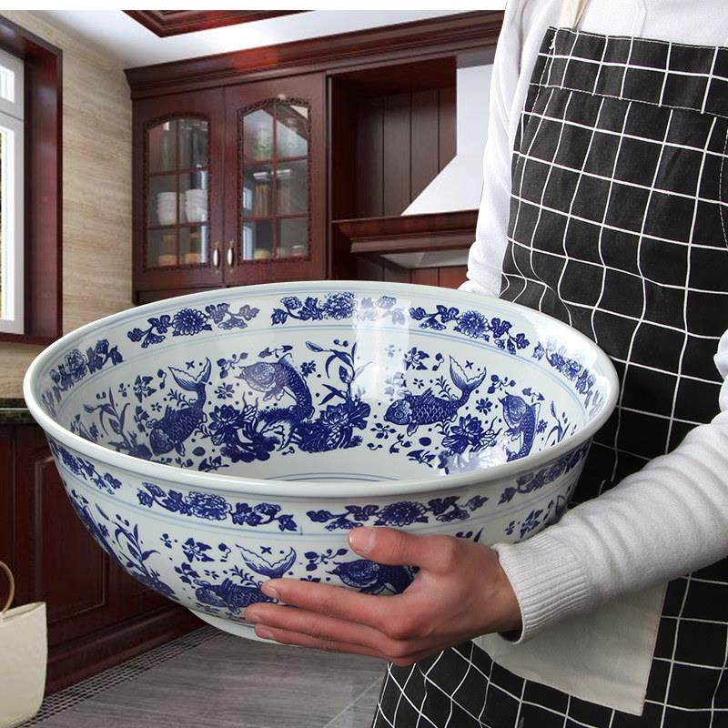 青花瓷陶瓷16寸面碗汤碗超级大碗超大特大号家用酸菜鱼大盆碗汤盆,餐饮具,碗,淘宝优惠券,粉丝福利购,淘宝优惠卷