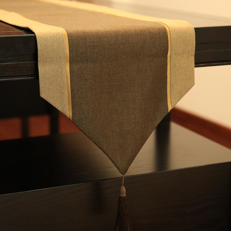 现代简约桌旗中式纯色桌巾茶桌布艺棉麻餐桌桌布装饰布床旗床尾巾