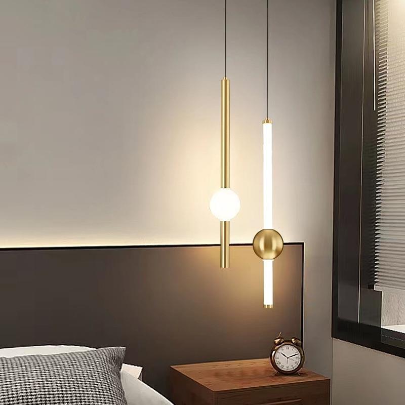 北欧卧室床头餐厅吊灯创意装饰吧台长条灯LED简约样板房橱窗灯具