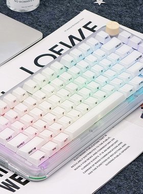 向晚新品原厂侧刻水晶雾透键帽双色注塑透光个性键帽101键