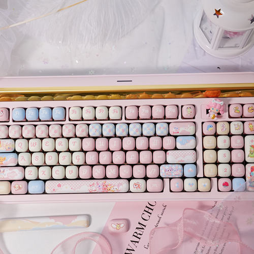 馒头型新品限时优惠向晚外设MOG高度梦可宝甜芯机械键盘键帽140颗