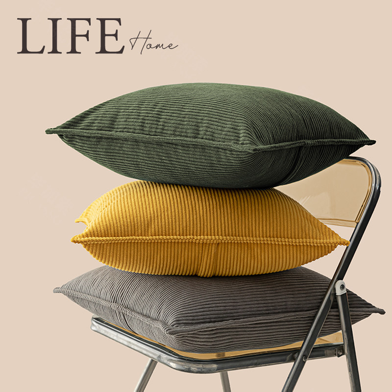 高端沙发抱枕灯芯绒客厅轻奢高级感靠垫床上床头靠背不含芯靠枕套