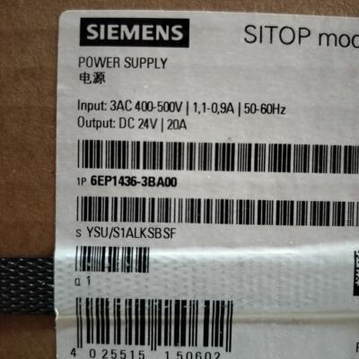 6EP1436-3BA00 模块电源 SITOP DC24V 20A 工业电源议价维修