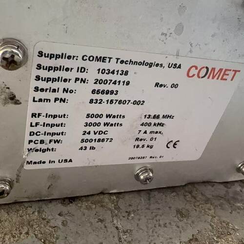 832-157607-002 COMET射频电源匹配器 13.56MHz 5000W议价维修