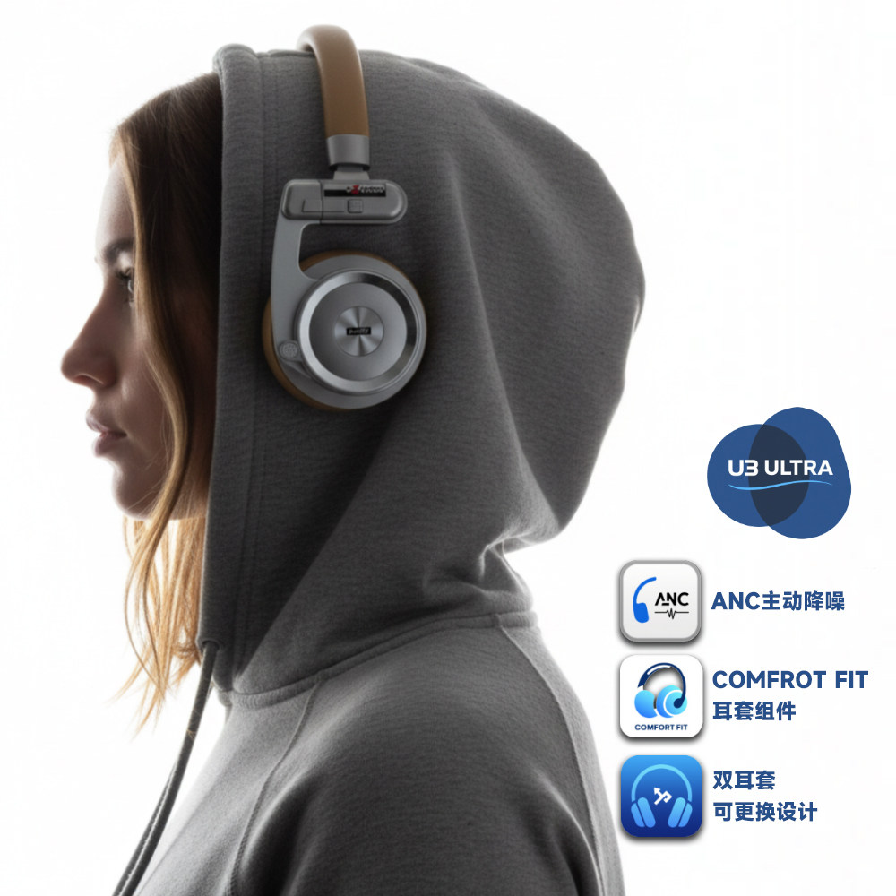 UMELODY悠律U3无线Ultra头戴式耳机蓝牙主动降噪复古长续航高颜值,影音电器,无线降噪耳机,淘宝优惠券,粉丝福利购,淘宝优惠卷