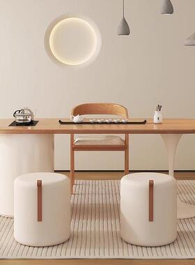 奶YLN油风小泡茶台家用茶桌书茶桌一桌体原木风阳桌台实木茶椅组