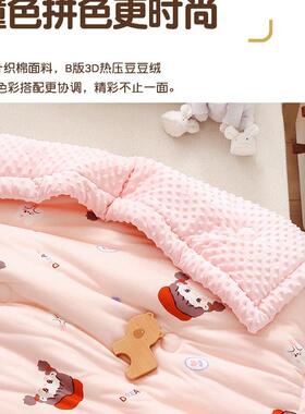 FS757365冬季加婴厚毛毯k豆豆绒儿童秋冬盖毯被子幼园儿宝宝盖被