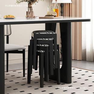 实木方凳餐方椅子高凳子四餐桌凳凳用妆台凳布家艺中古风家具AUE