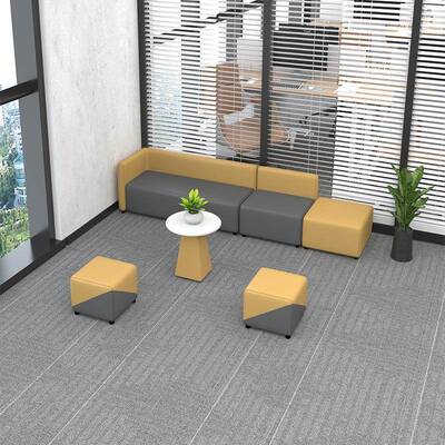 区休闲休息沙发办公室会小型转角接待客等候卡区985组合简约长条