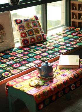 复纯手工毯制作古森女森系日式DGP文艺范毛线飘窗垫桌布