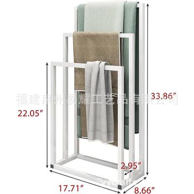 易三层家用铁艺XY-24091毛巾架落简地打多功能浴室孔浴巾免置物架