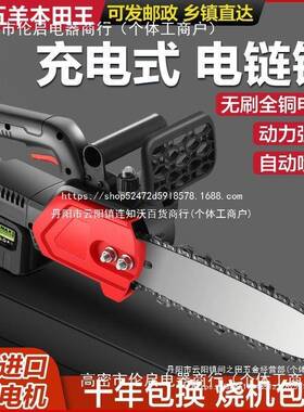 进口锂充锯电式大电功率电链锯小型多功能家用木94302户外锯树砍