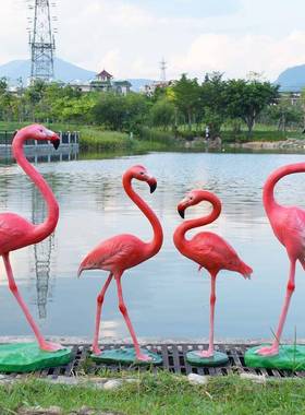 仿动物火J-G8034烈鸟园玻璃山钢雕塑户外花真园庭院假水池婚庆道