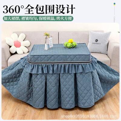 新款电炉罩套正方形加厚火桌子罩套冬天取暖炉罩桌套护火烤炉PMI