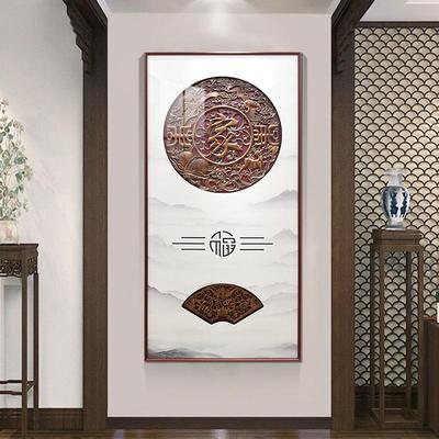 东木雕玄关饰档画餐厅墙面壁画中OJI阳式过道走廊实装木香樟木高