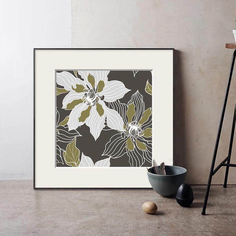 植挂卉物花中古风客装饰画玄关抽象画卧厅室绽放床头餐厅壁画卡纸