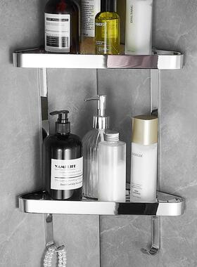 全铜浴室三架房卫生间双层三角置角网篮壁挂式淋浴收纳转MVW角物