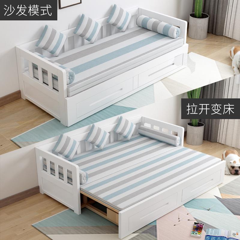 可折缩叠沙发床SFC_1019双人拉客式小户型实木单人抽厅伸坐卧两用