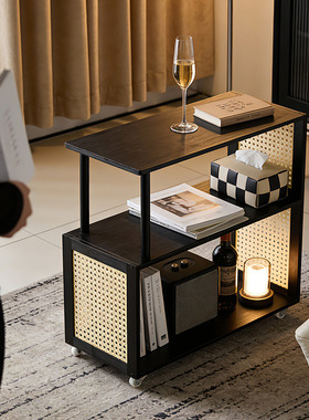 家用小茶台桌子沙发边几侧边柜茶水柜现代简约简易移动小茶几茶桌