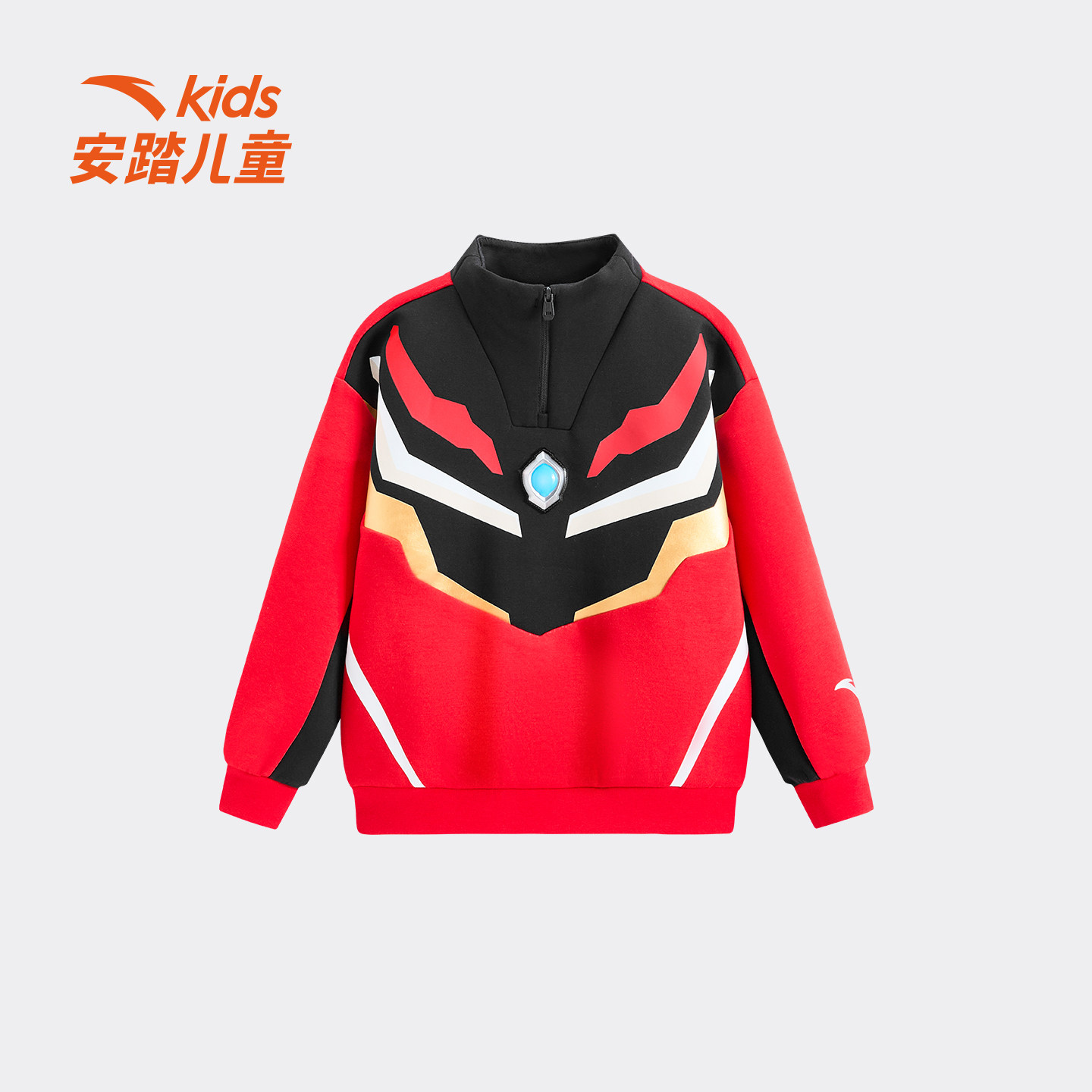 安踏儿童冬季新款男小童奥特曼联名卫衣套头衫潮流百搭舒适柔软
