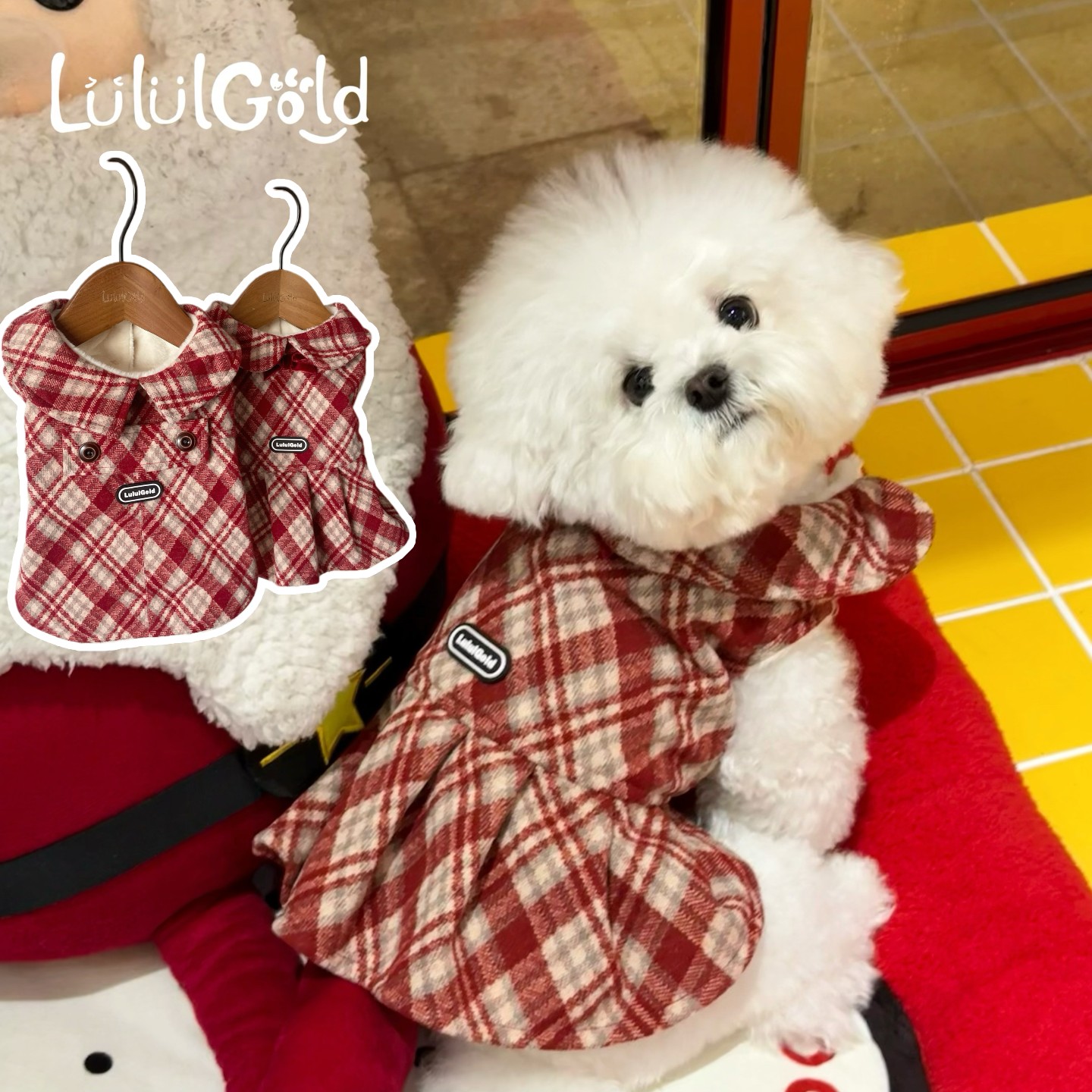 LululGold宠物新年衣服狗宠物服装/雨衣