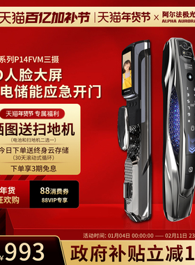 阿尔法极光P14FVM魔电版三摄家用防盗门锁人脸识别智能锁入户门锁