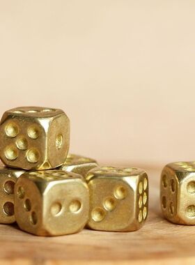 【正品】黄铜骰子纯铜夜店酒吧