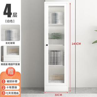 书柜带玻璃门立柜落地置物柜组合客厅家用防尘储物柜酒柜展示柜