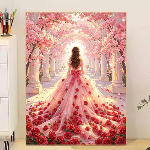 2026新款钻石画玫瑰婚纱少女高颜值手工DIY贴画5d满钻十字绣客厅