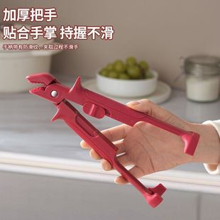 厨房防烫特厚防滑夹取蒸锅盘子夹子烤盘食品级硅胶蒸菜夹碗器家用