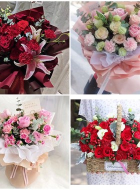 速发徐州鼓楼区云龙区九里瑰同城配送母亲节玫区辈乃馨花束送长康