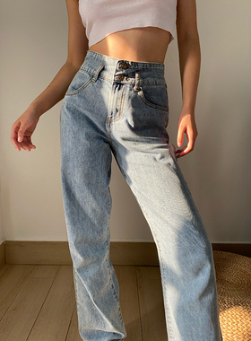 速发Go Girl裤Go 美式直筒宽松牛仔阔腿 高腰显搭百高拖地长裤