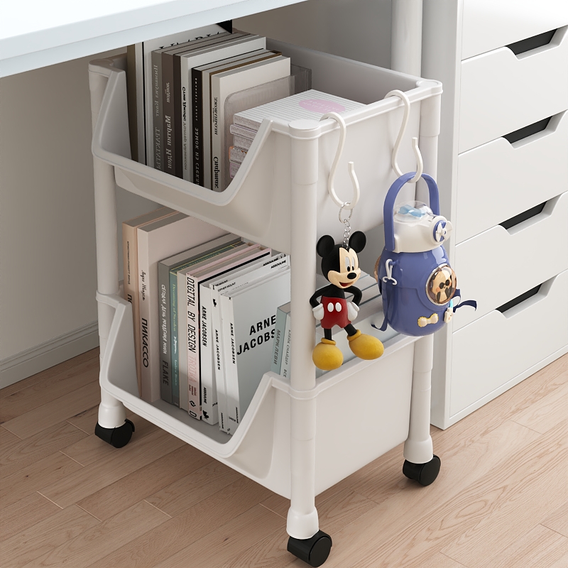 速发桌下书架置物架办轮室可移动桌底收纳放包神器物公小推车储带